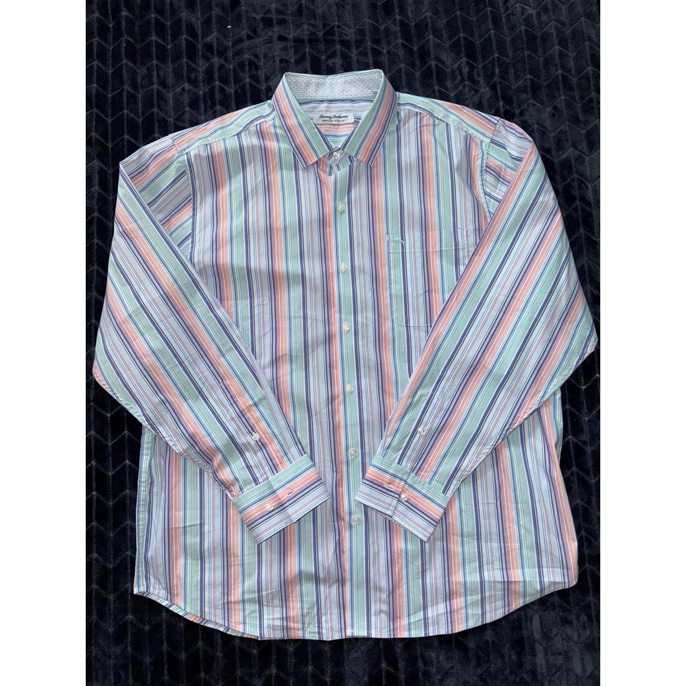 Tommy Bahama Men's Shirt Sarasota Stretch Long Sleeve‎ Plaid Button Up Size XL